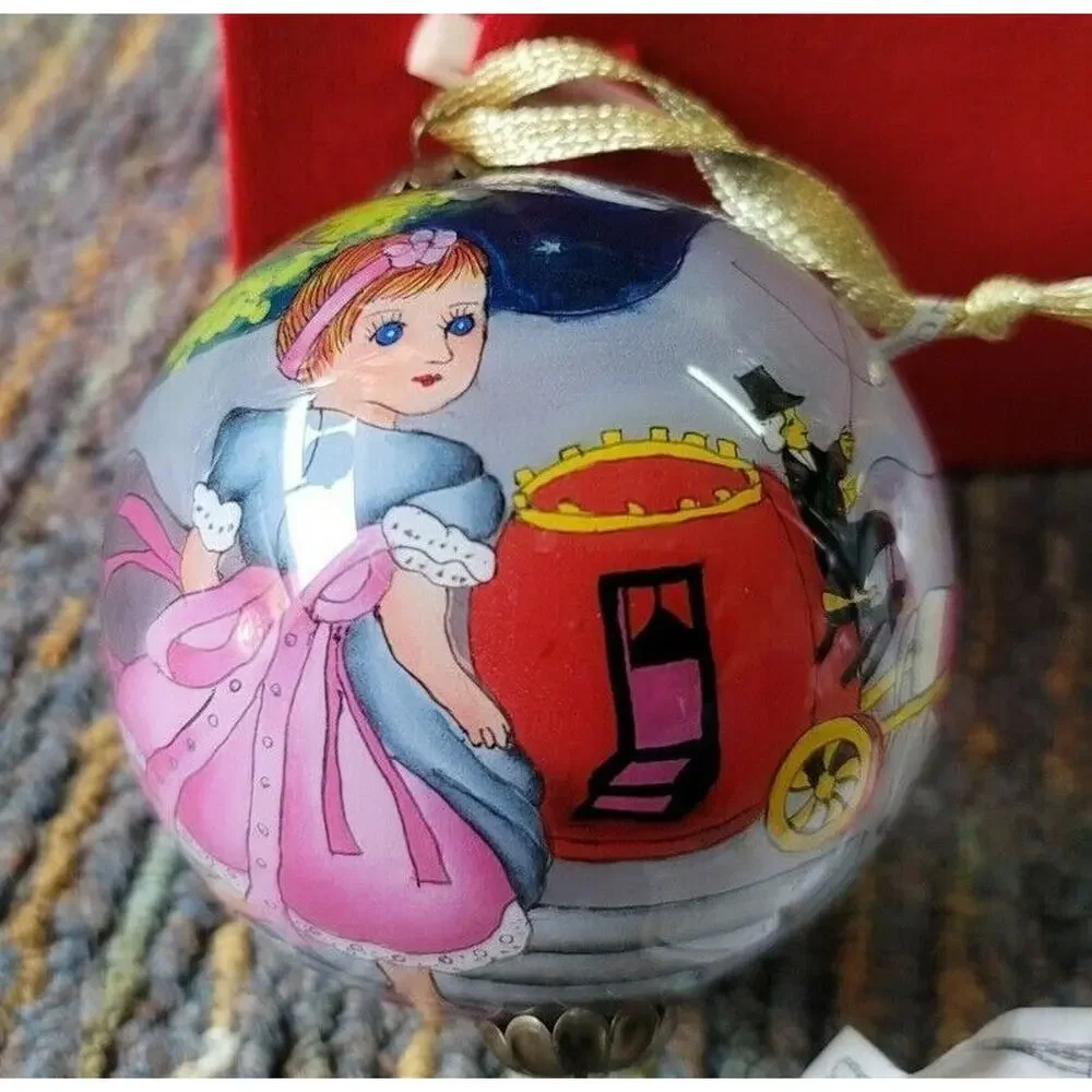 1998-1999 Effanbee Doll Reverse Painting Glass Ornaments Cinderella & 3 Kings LE